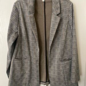 Cato Women's Black, Brown, Tan & Cream  Plaid Blazer